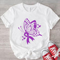 Pancreatic Cancer Awareness Purple Ribbon Butterfly Shirt Matching Cancer Support Pancreatic Cancer Survivor Shirt T-Shirts