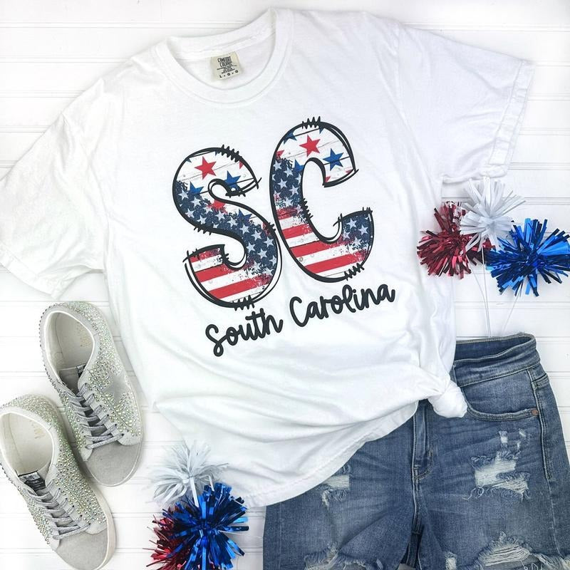 Patriotic States Comfort Colors White T-Shirts