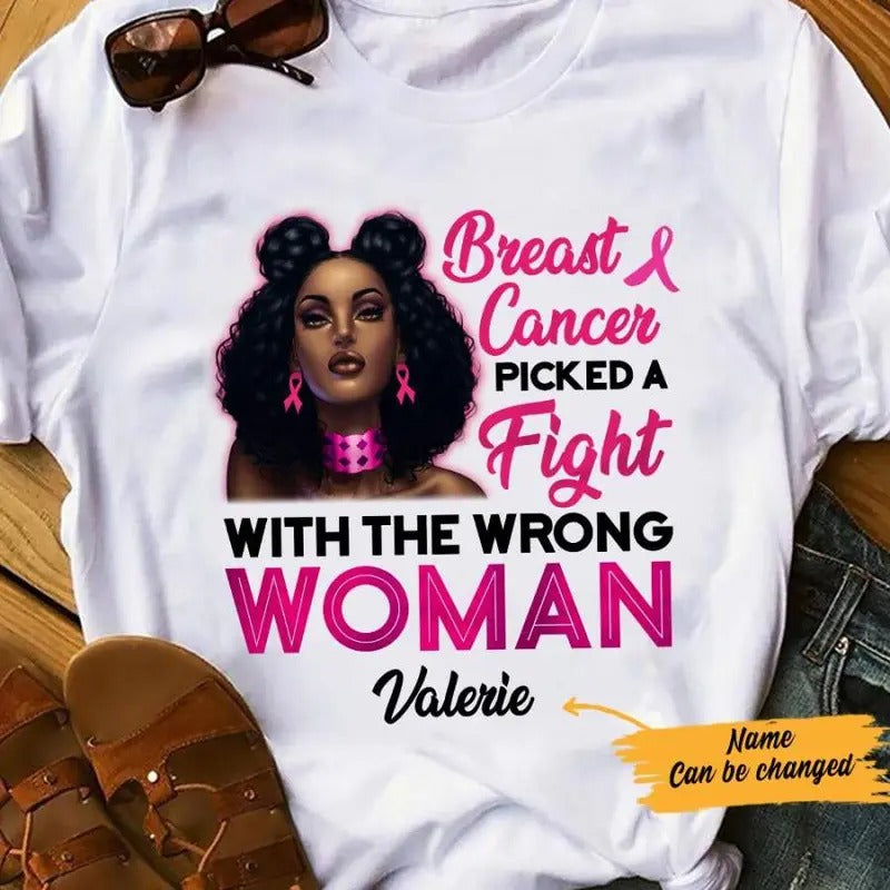 Personalized BWA Breast Cancer Picked Fight AG101 26O57 T-Shirts