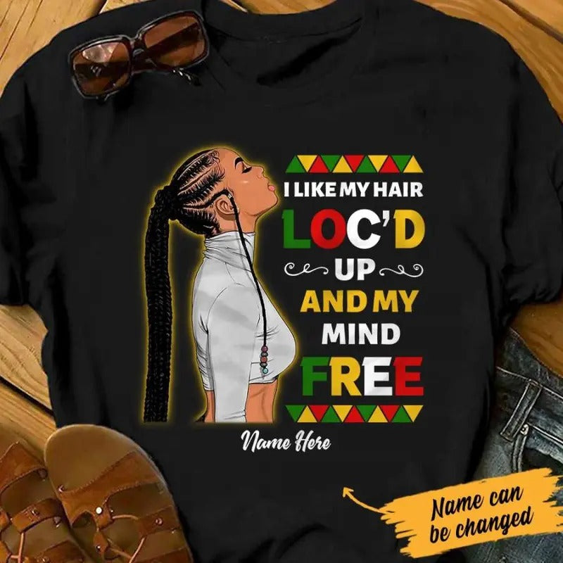Personalized BWA Locs Up &Amp; Mind Free AG313 95O47 T-Shirts