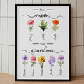 Personalized Birth Month Flower Unframed Poster Custom Grandma'S Garden Poster Grandma Birth Flower Bouquet Printable T-Shirts
