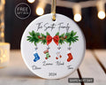 Personalized Family 4 Ornament Custom Family Stocking Ornament Names Year New Family 2024 Ceramic Keepsake T-Shirts