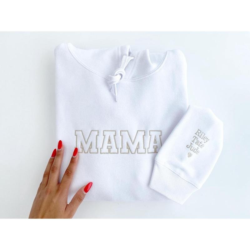 Personalized Mama Kid Names Sleeve Mama Childs Name Mom New Mom T-Shirts