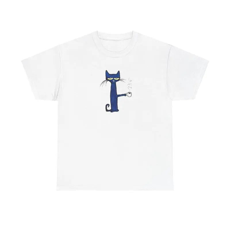 Pete Cat Coffee Shirt Cat & Coffee Cozy Casual T-Shirts