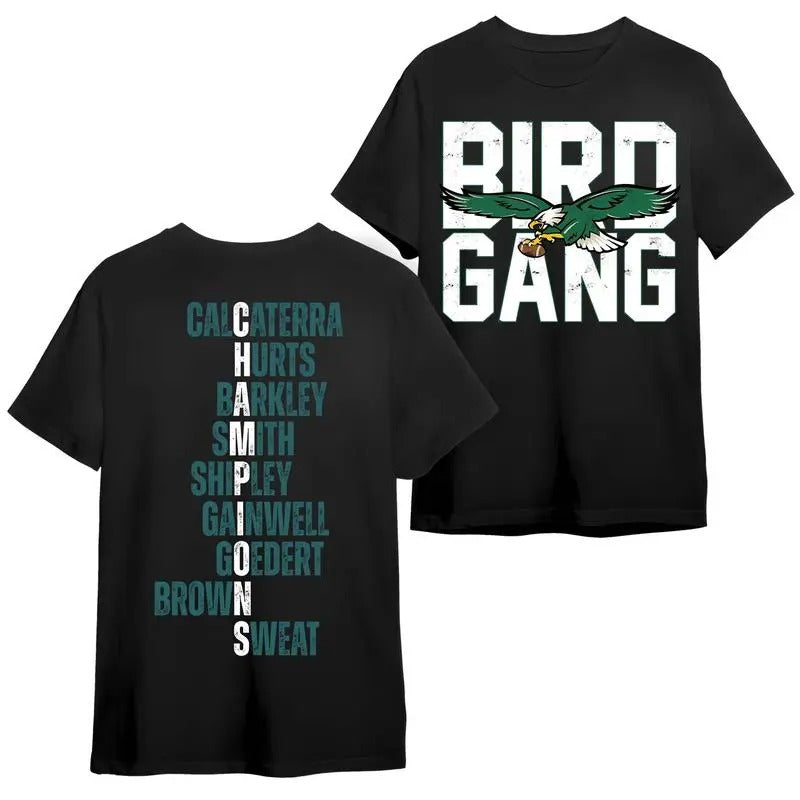 Philadenphia Football Bird Gang Supp Bowl LIX 2025 Champions Philly Football Champions Football Shirt Game Day Vintage Football T-Shirts