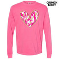 Pink Brushstroke Heart Long Sleeve Comfort Colors 'NLB' T-Shirts