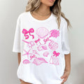 Pink Coquette Seashell Beach Coastal Retro Summer Shirt Summer Trip Her T-Shirts