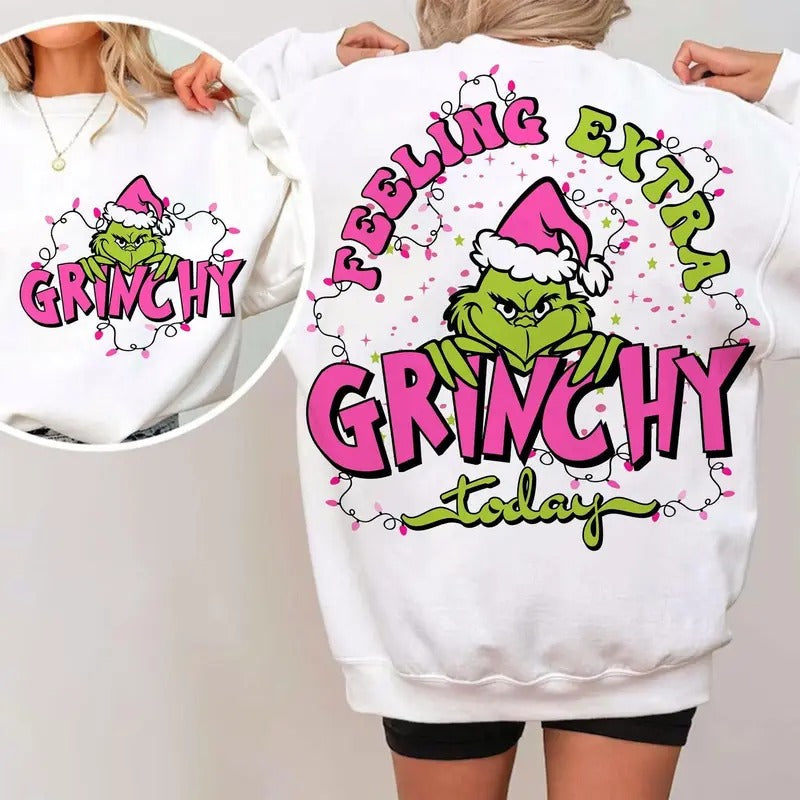 Pink Feeling Extra Grincy Today Shirt Pink Grinc Retro Shirt Sublimation T-Shirts