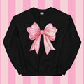 Pink Girly Coquette Bow Relaxed Fit Printed USA Womenswear Casual Comfort Cotton Top Athletic Boho Chic T-Shirts