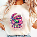 Pink Grinchhhh Girl Blowing Bubble Funny Shirt T-Shirts