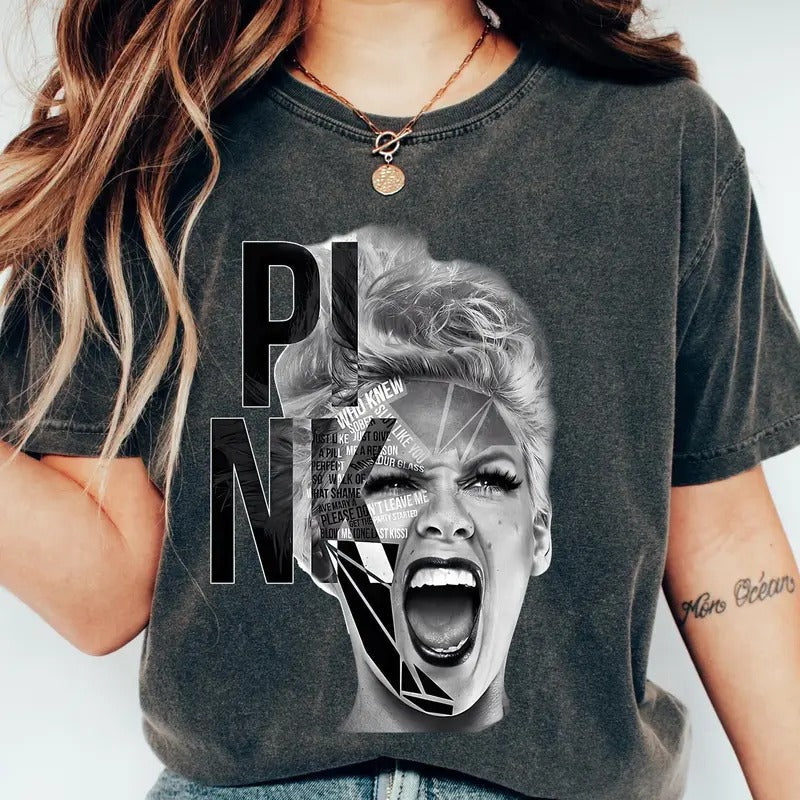 Pink Pnk Summer Carnival 2024 Tour Shirt Pink Fan Lovers Shirt Music Tour 2024 Shirt Trustfall Album Shirt Concert 2024 Pink Shirt Cotton Full Sizes Full Colors Classic Menswear Womenswear Top Collar T-Shirts