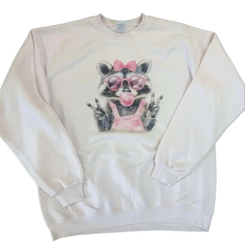 Pink Preppy Raccoon Trash Panda Pink T-Shirts
