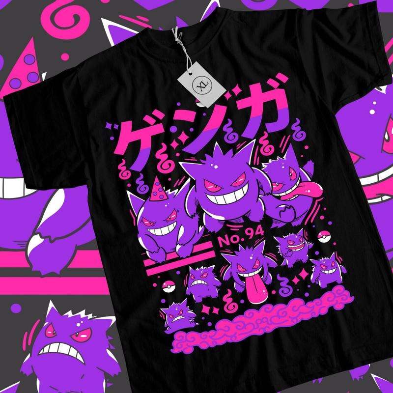 Pocket Monsters Anime & Gengar Poke Anime Manga Lover Ball Cotton T-Shirts