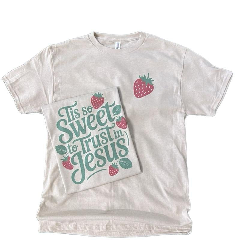 Pocket Print Tis So Sweet Trust Jesus Christian Shirt T-Shirts
