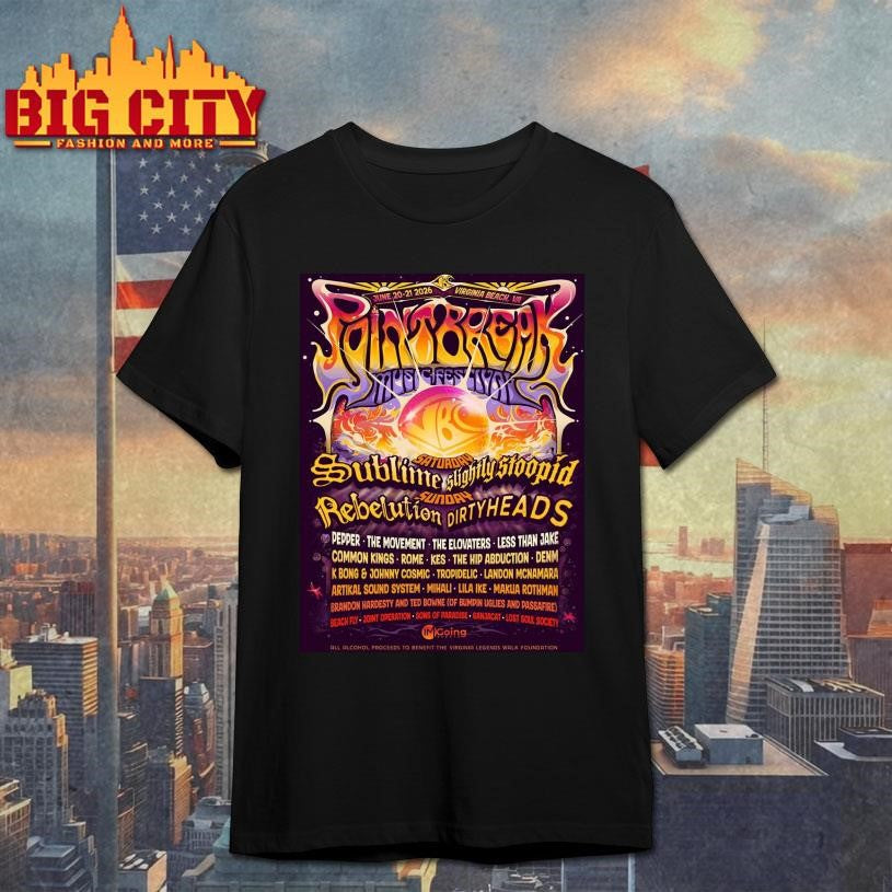 Point Break Festival 2026 Full Lineup In Virginia Beach Virginia On June 20 21 2026 Poster Shirt