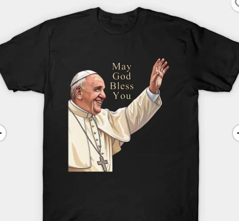 Pope Francis May God Bless You Shirt Black T Shirt_Cotton Perfect T-Shirts