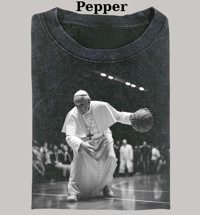 Pope Francis Vintage Shirt Classic Pope Memorial Basketball Menswear Top Streetwear Casual T-Shirts