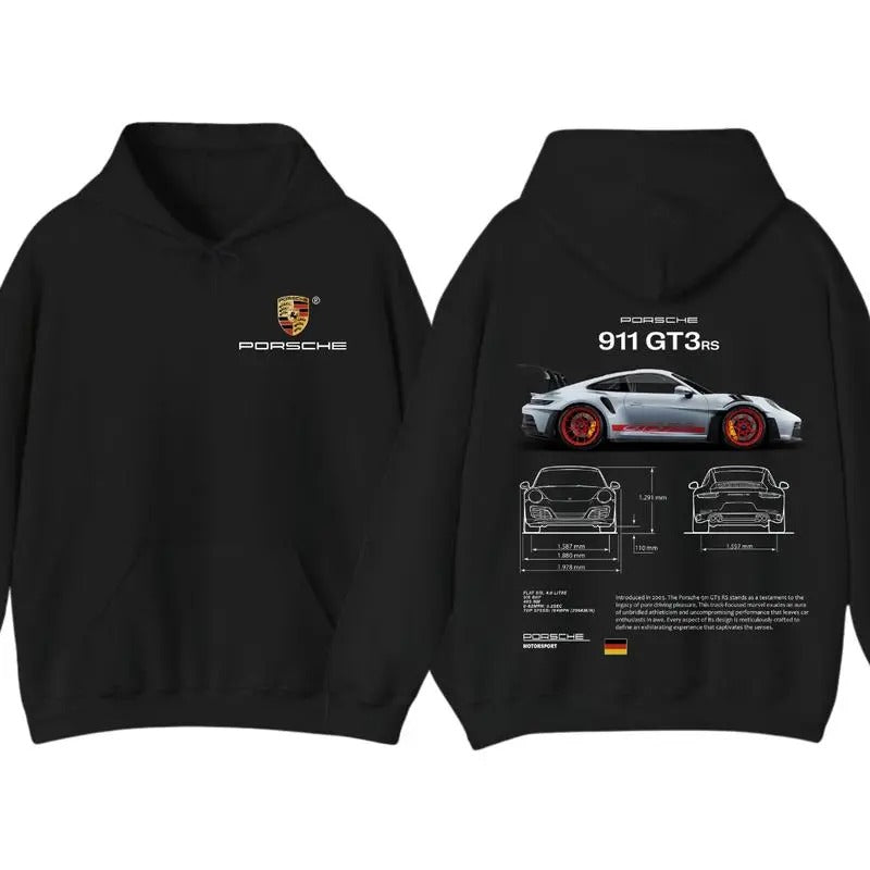 Porsche 911 GT3 RS Porsche 911 GT3 RS 2 Sided Shirt Casual Breathable Cotton Fabric T-Shirts