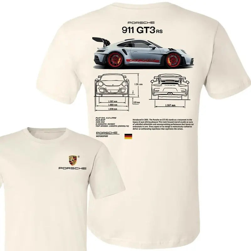 Porsche 911 GT3 RS Fans Cotton Classic Menswear T-Shirts