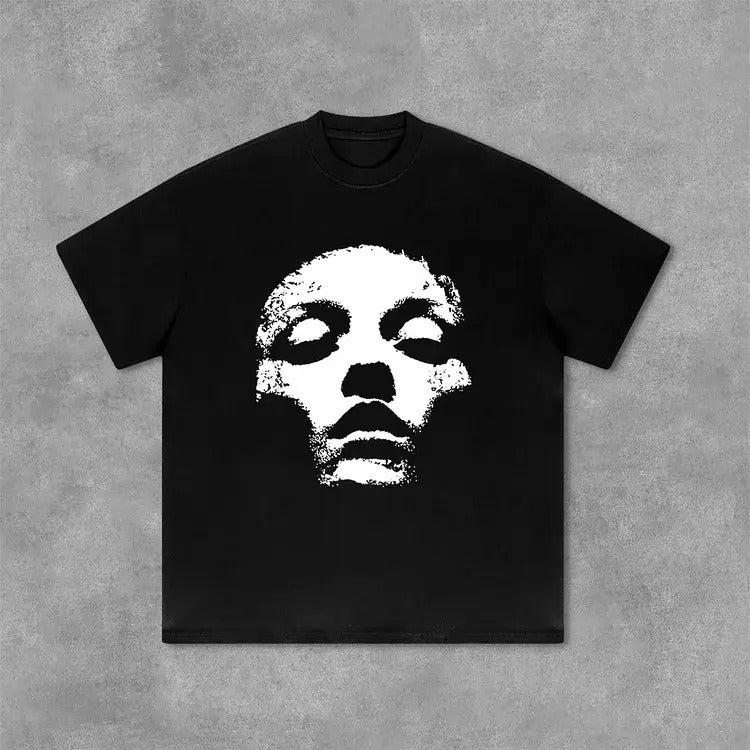 Portrait Print Cotton S 4XL Menswear T-Shirts