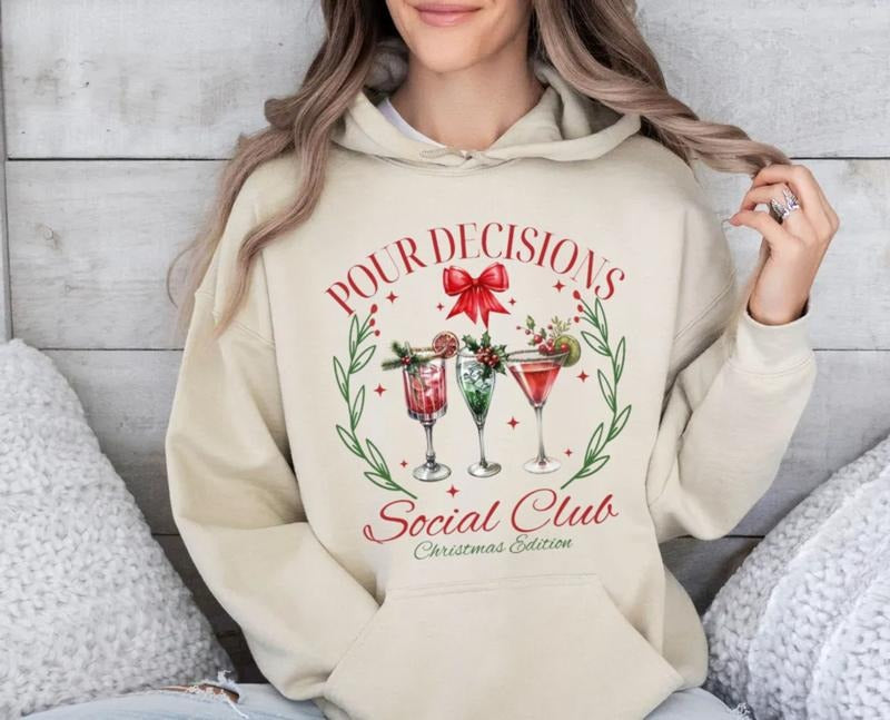 Pour Decisions Social Club Shirt Funny Alcohol Shirt Season Cocktail Party T-Shirts