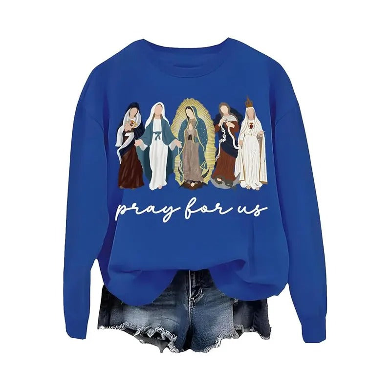 Pray Us Casual Street Fleece Fabric Tops T-Shirts