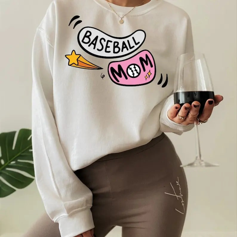Funny Baseball Mom Baseball Mama Shirt Cute Mom'S Cheer Mom T-Shirts
