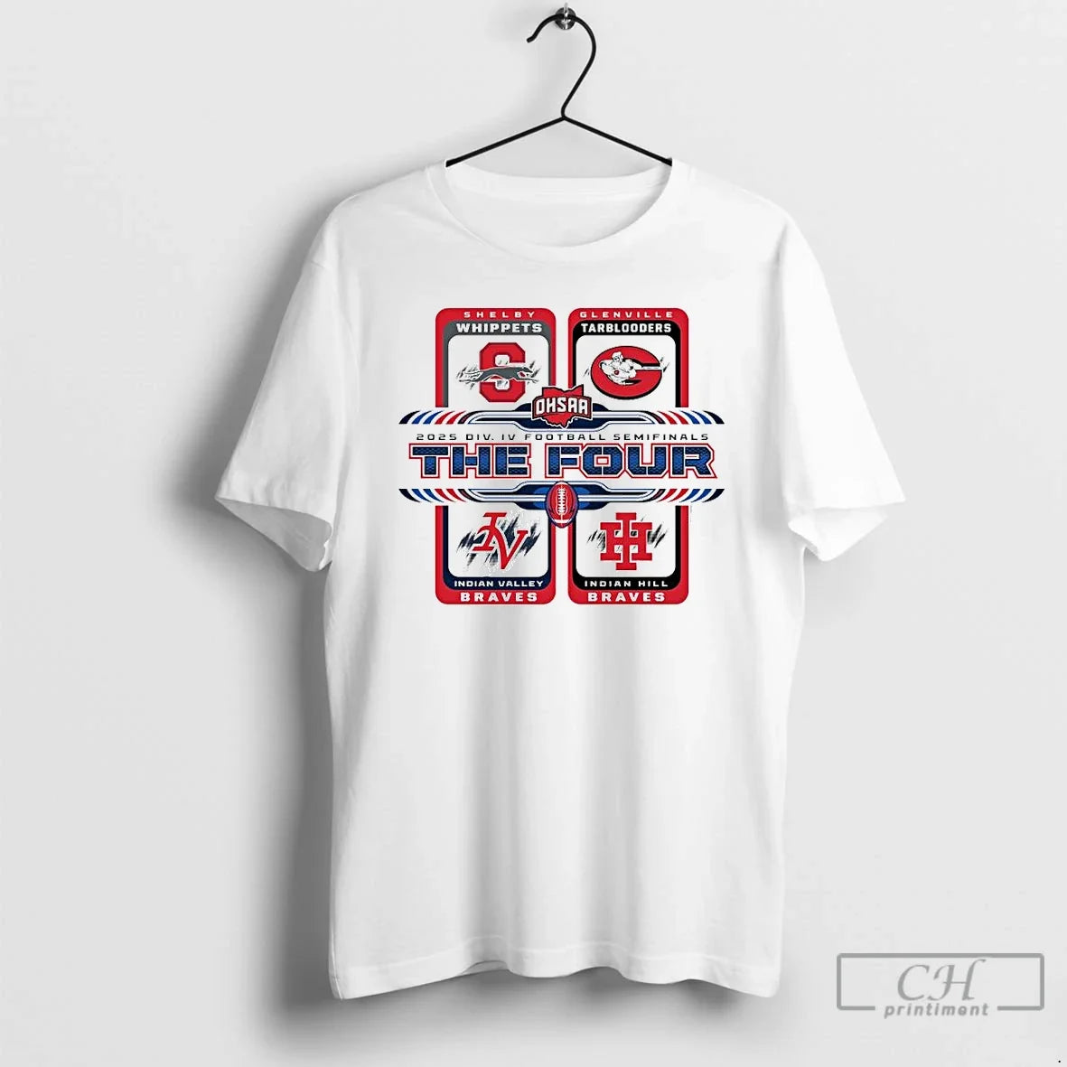 2025 Ohsaa Division 4 Football State Semi Finals Four Ornaments T-Shirts