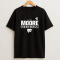 Ashton Moore 41 K State Wildcats Black Football Sweatshirt Tee