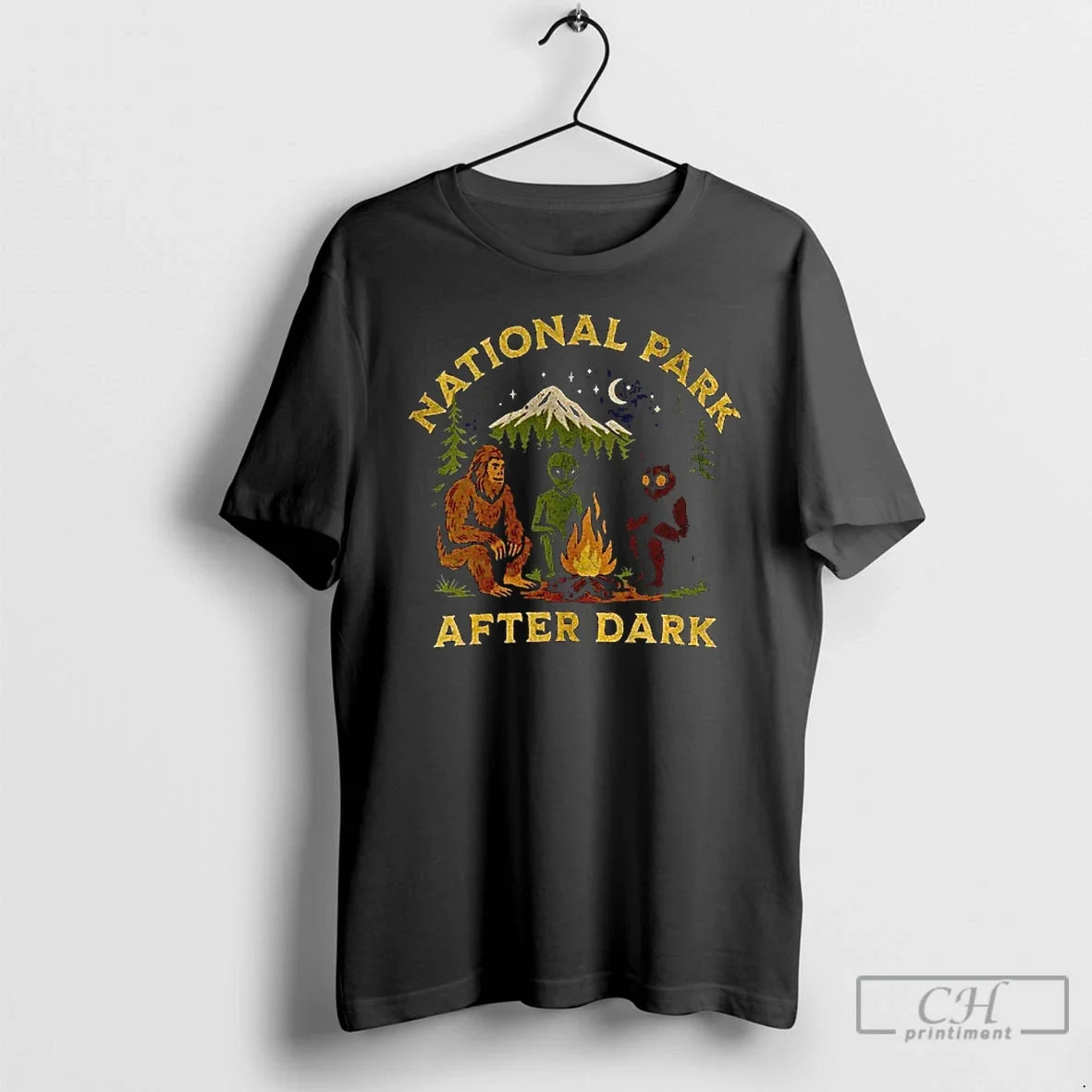 Bigfoot Mothman Alien National Park After Dark T-Shirts