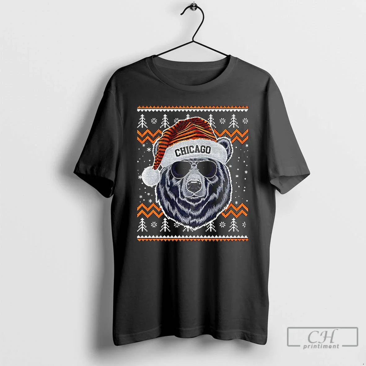 Chicago Football Mascot Ugly Pattern Vintage T-Shirts