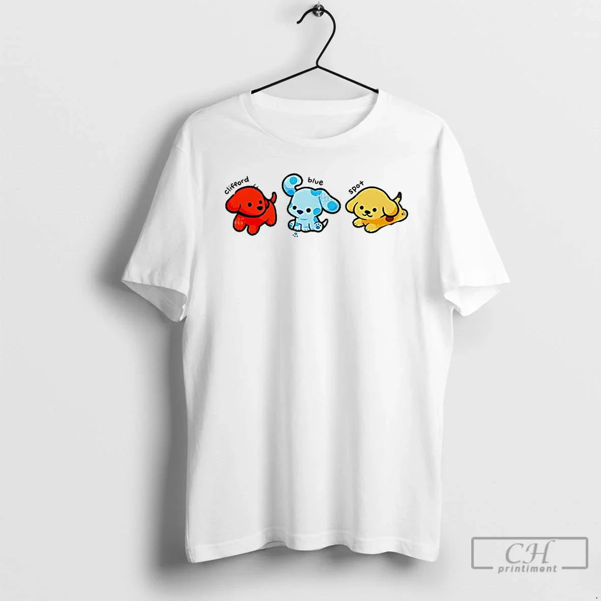 Clifford Blue Spot Cartoon Dogs T-Shirts