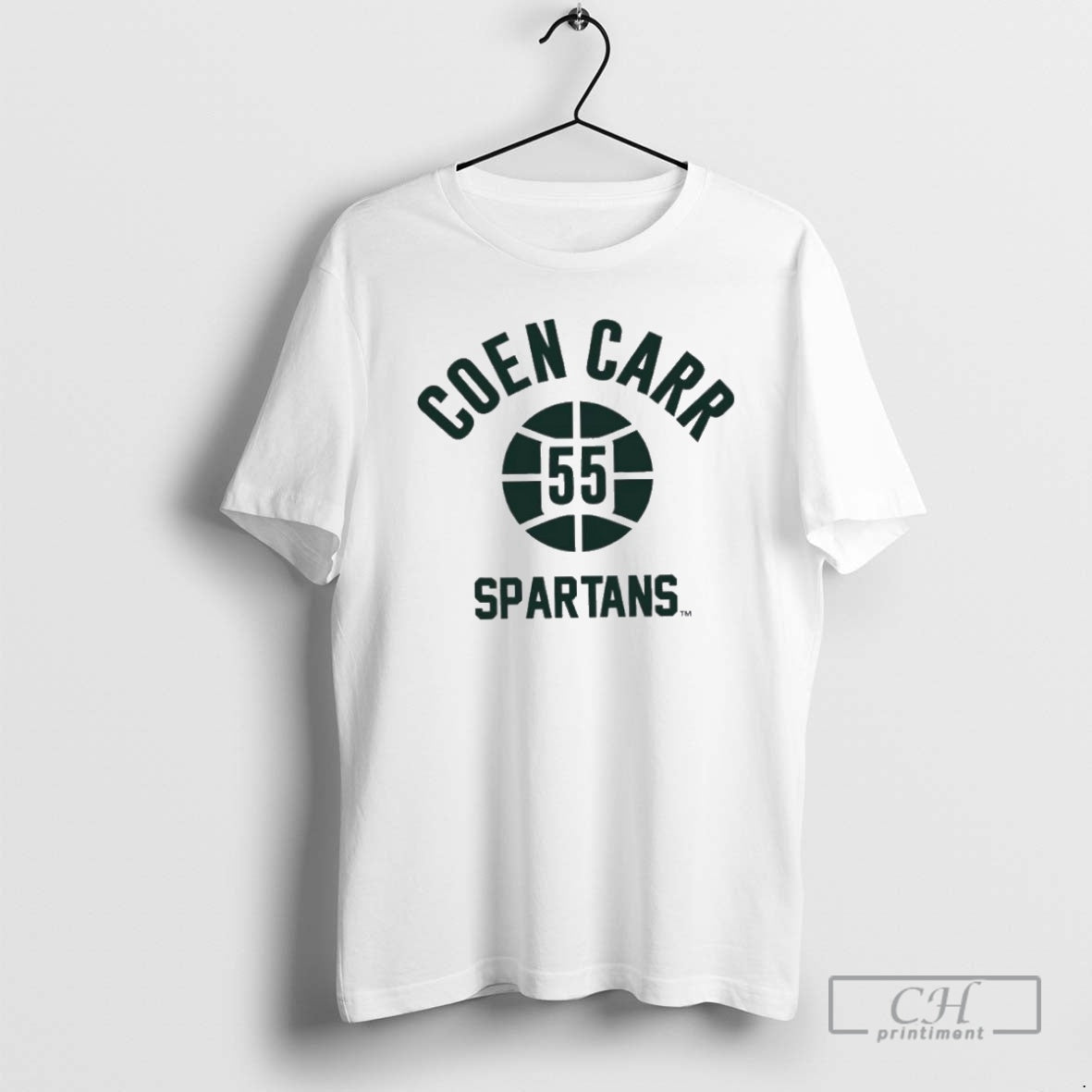 Coen Carr Name Number Ball Michigan State Basketball Shirt T-Shirts