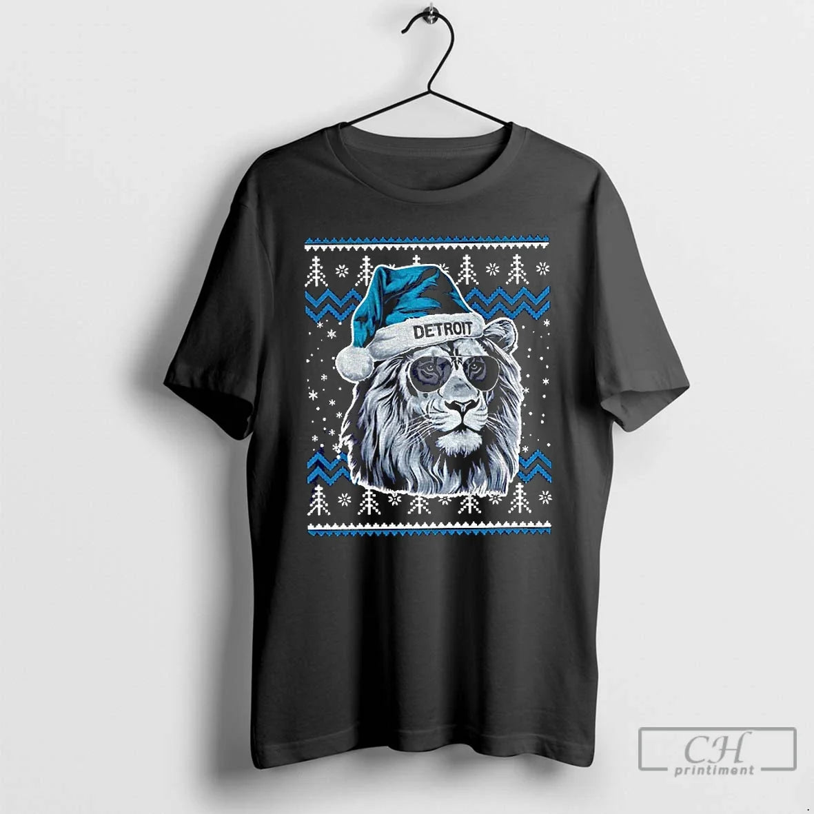 Detroit Football Mascot Ugly Pattern Vintage T-Shirts