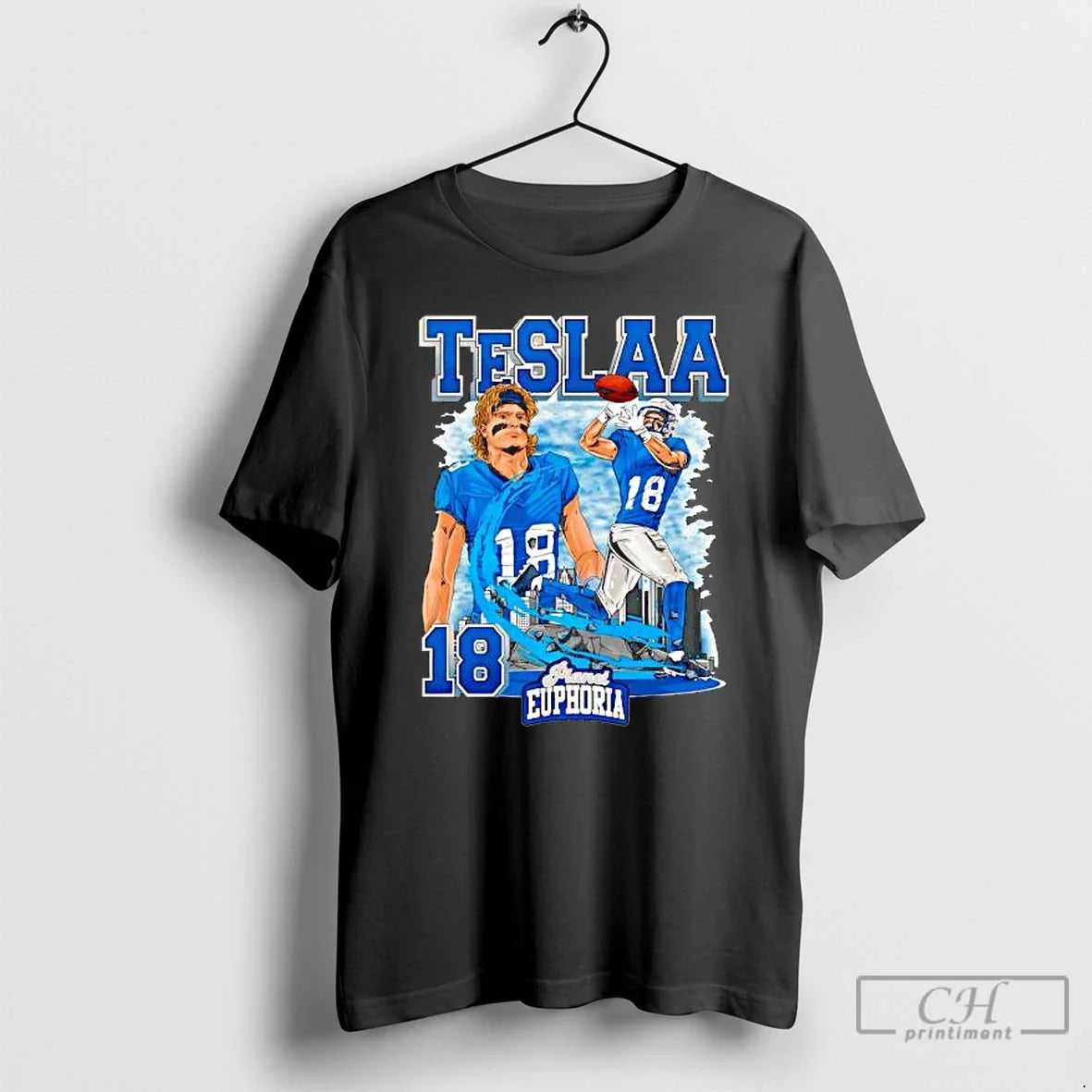 Detroit Lions Isaac Teslaa 18 Skyline T-Shirts