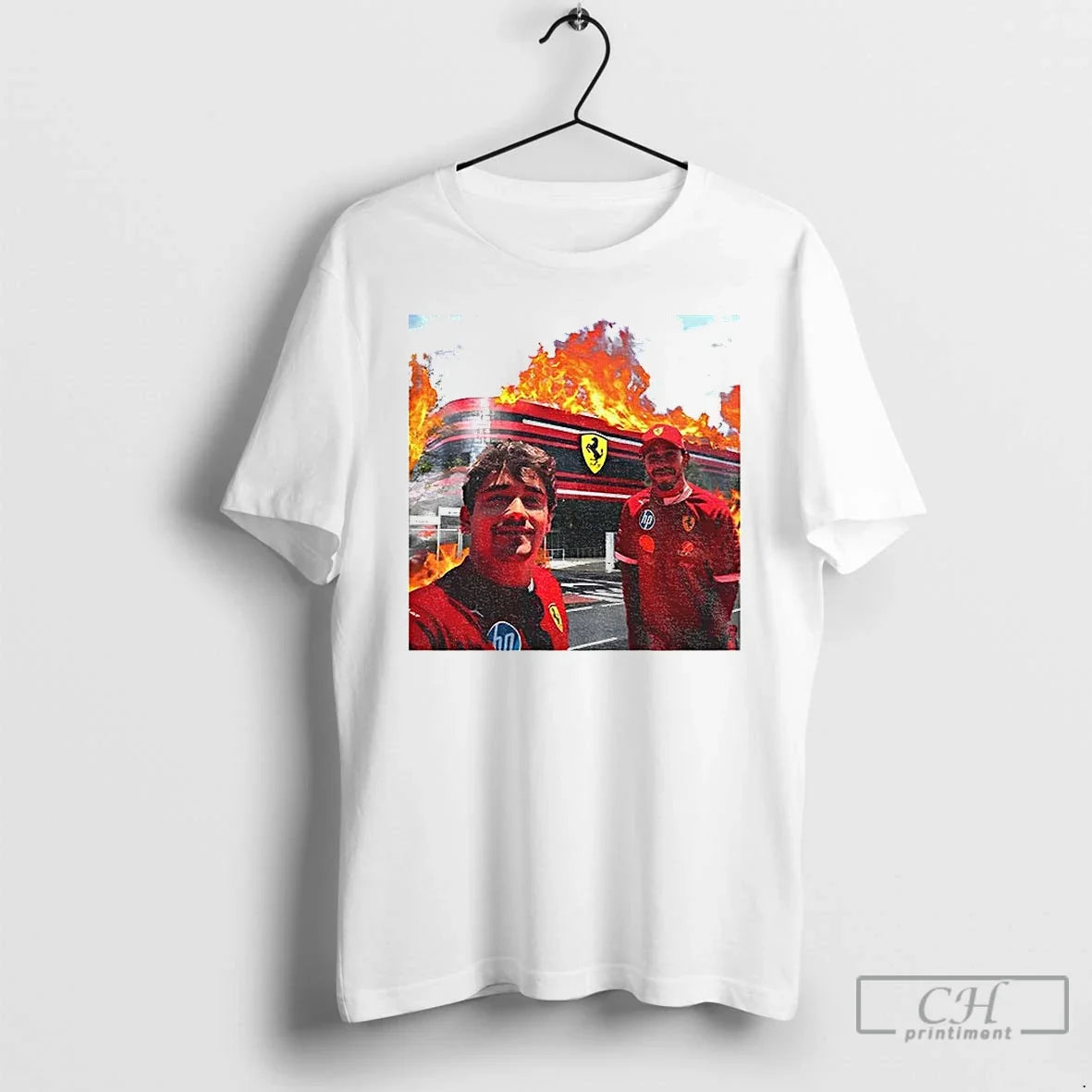 Ferrari Team Fire Charles Leclerc Lewis Hamilton Ferrari F1 T-Shirts