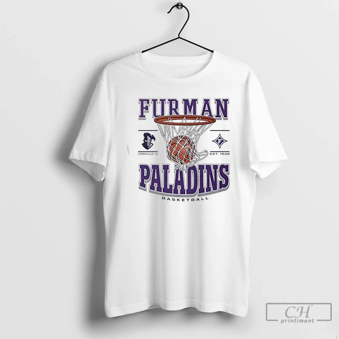Furman Paladins Basketball Game Time Greenville Sc Est 1826 T-Shirts
