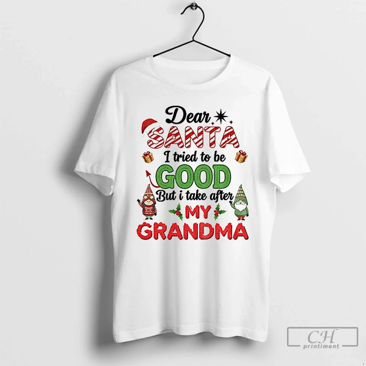 Gnome Couple Dear Santa I Tried Be Good But I Take After My T-Shirts