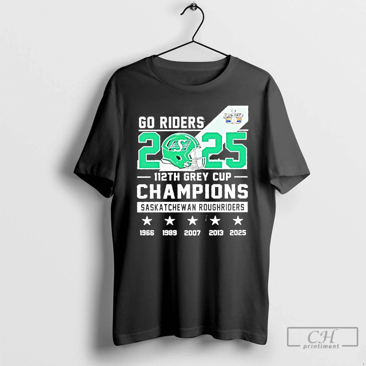 Go Riders 2025 112th Gray Cup Champions Saskatchewan Roughriders T-Shirts