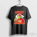 Grinch Holding Football Kansas City Chiefs Merry Chiefsmas T-Shirts