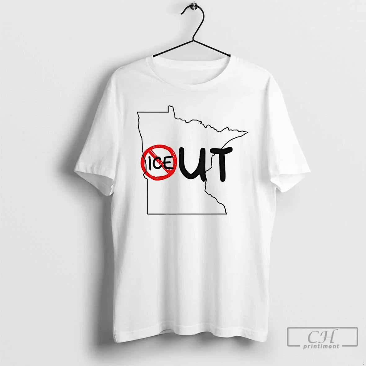 Humorous Ice Out Minnesota Ice Map T-Shirts
