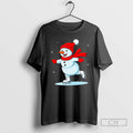 Ice Skating Snowman Funny Shirt T-Shirts