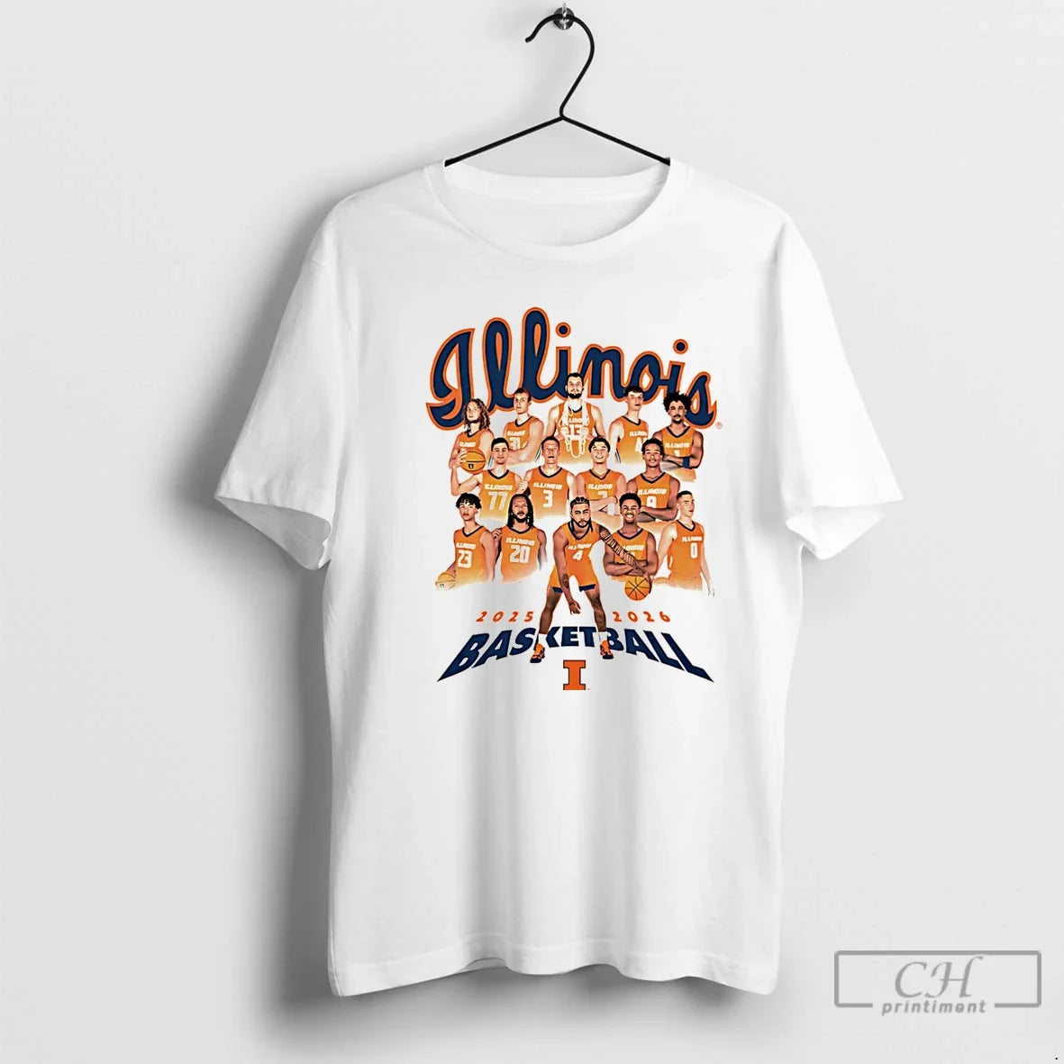 Illinois Basketball Team 2025 2026 Collage T-Shirts