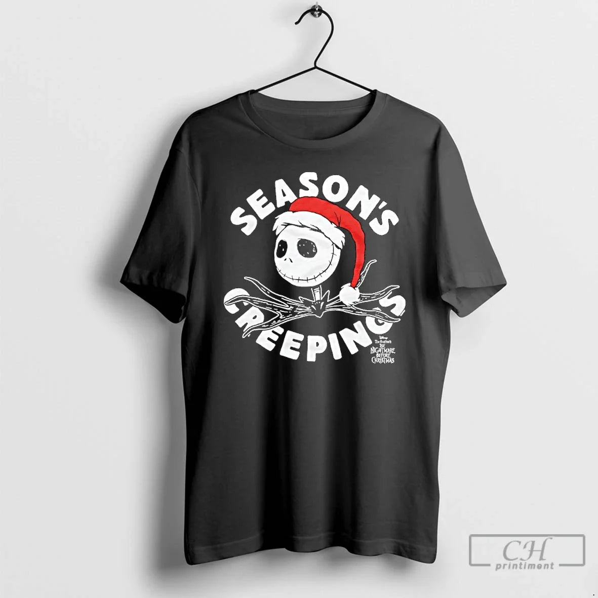 Jack Skellington Wearing Santa Claus Before Seasons Creepings T-Shirts