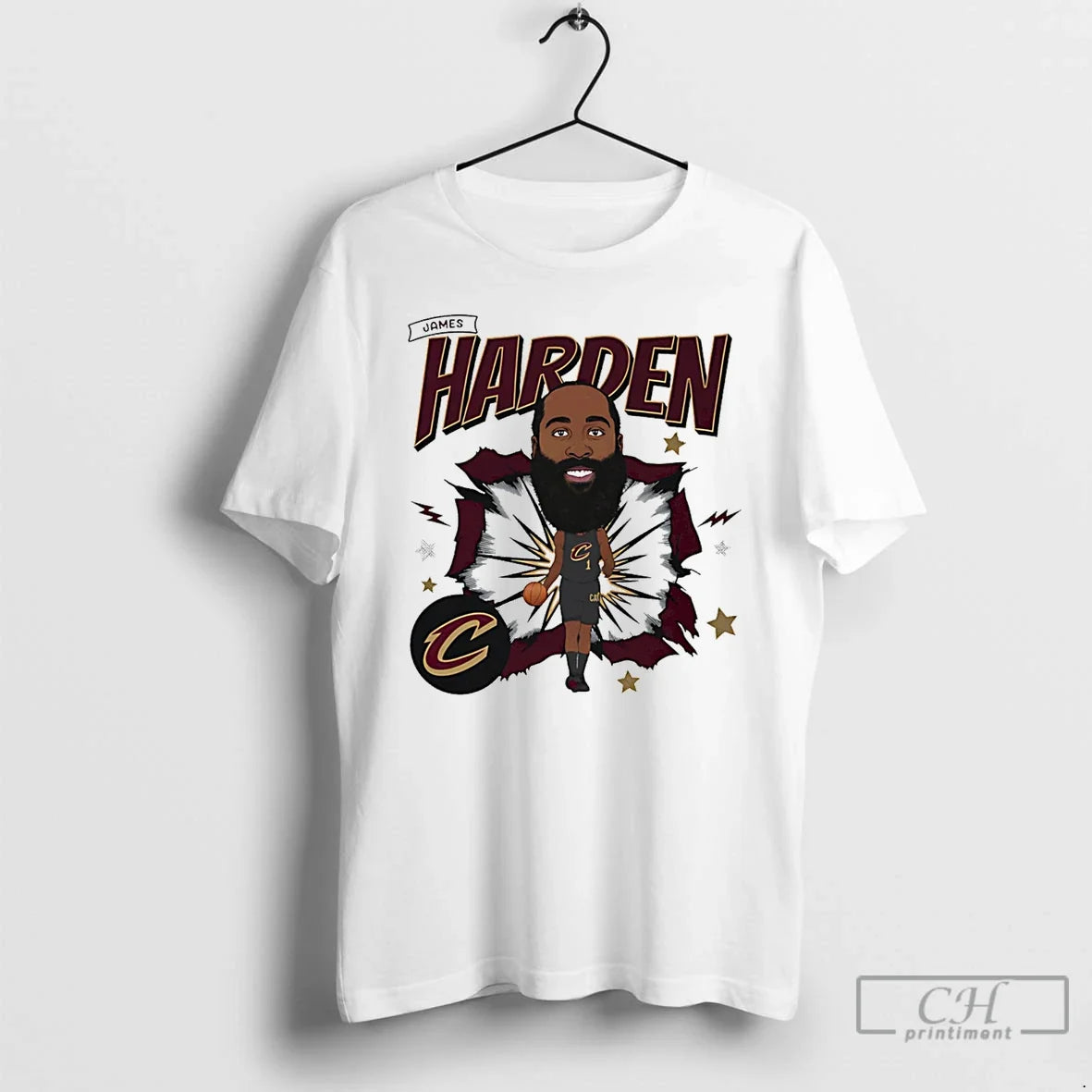 James Harden Cleveland Cavaliers Caricature Signature T-Shirts