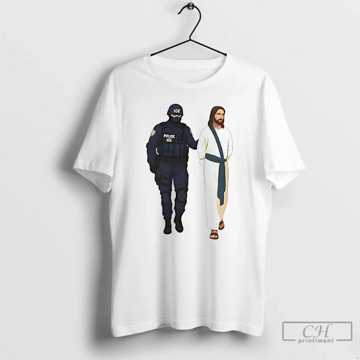 Jesus Arrest Parody Abolish Ice Progressive Political Protest T-Shirts