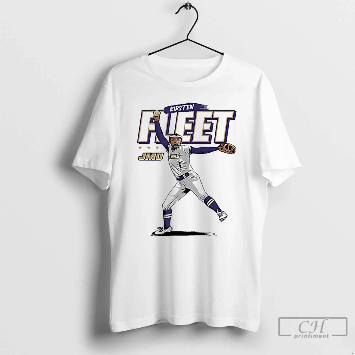 Kirsten Fleet Jmu Softball Ncaa Caricature T-Shirts