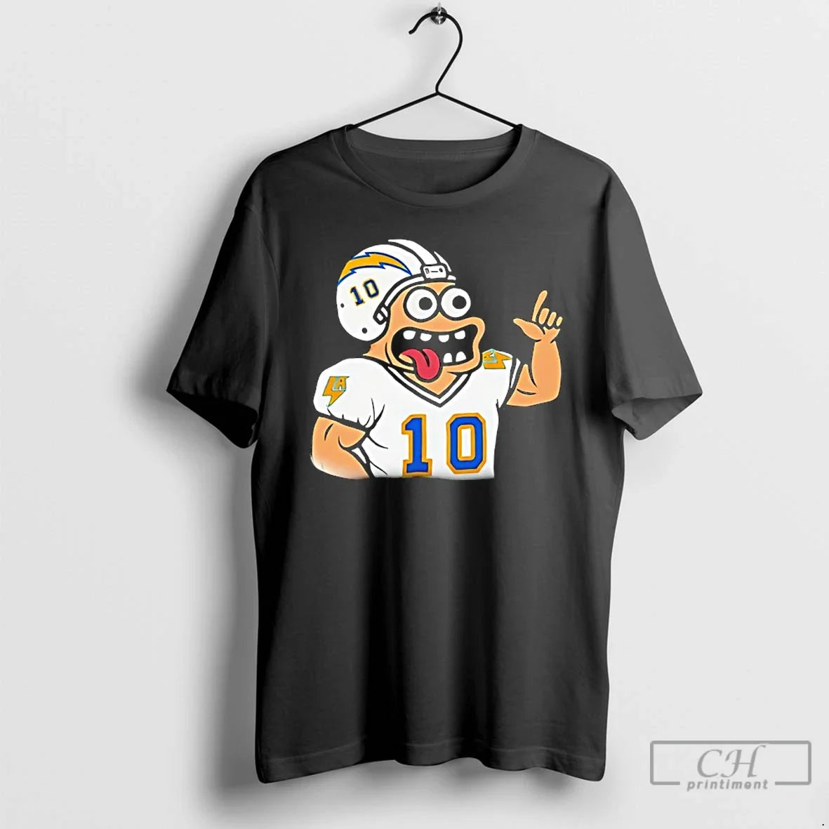 Los Angeles Chargers Justin Herbert Monster Toast Cartoon T-Shirts