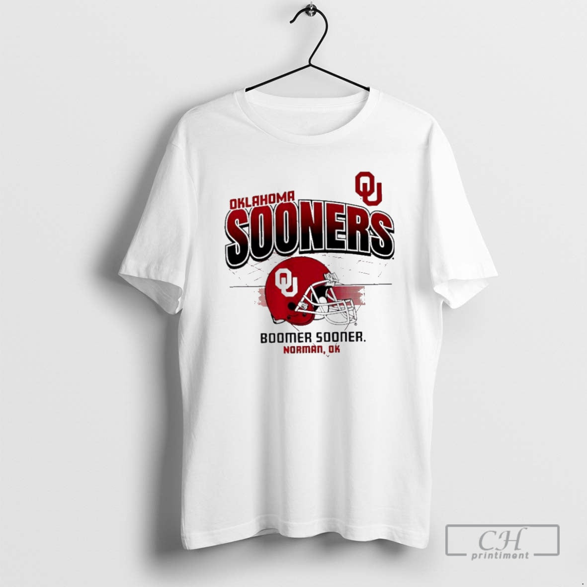 Oklahoma Sooners Helmet Grid Football Shirt T-Shirts