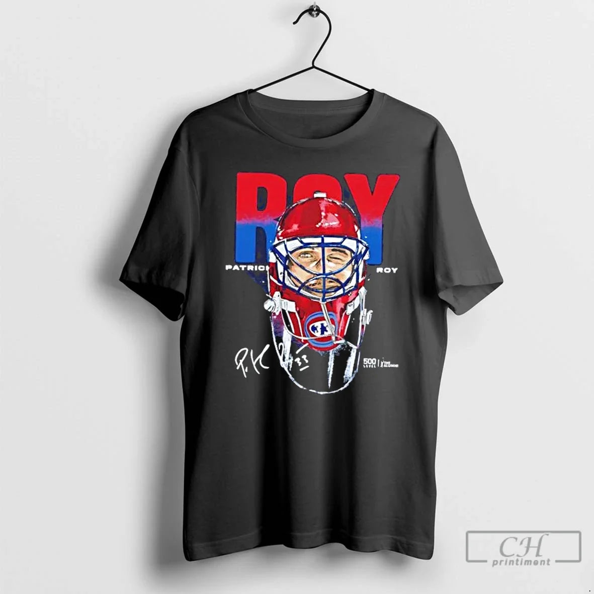 Patrick Roy Montreal Canadiens Goalie Mask Hockey Signature T-Shirts